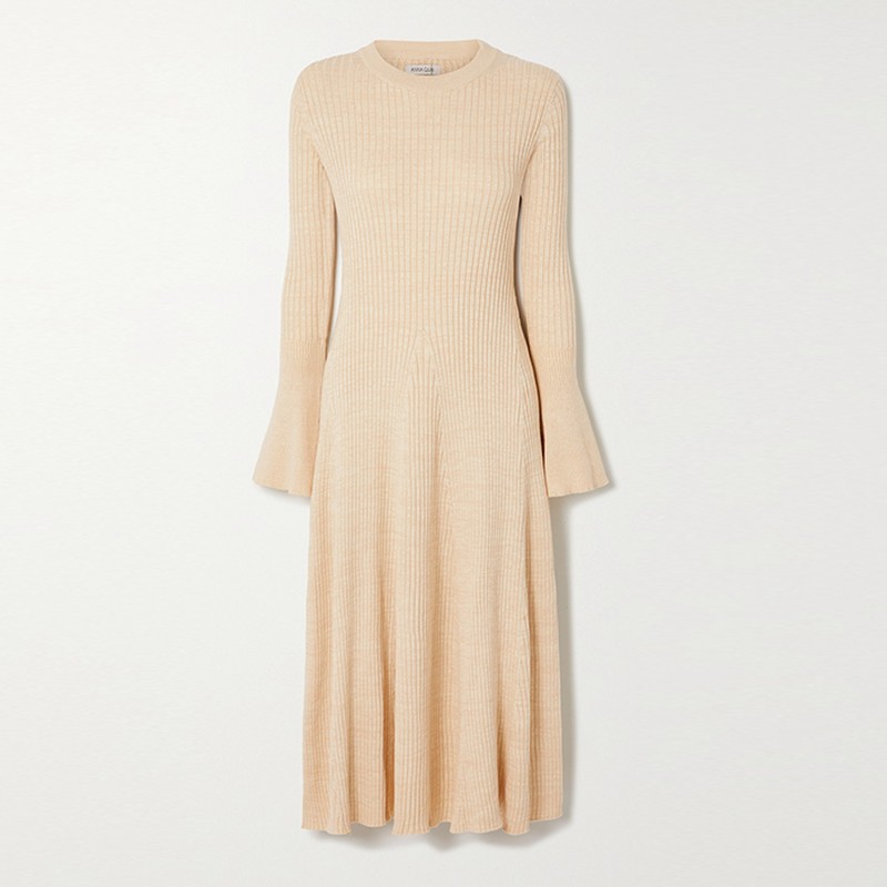 Isla Backless Ribbed Cotton Midi Dress, £380 | Anna Quan
