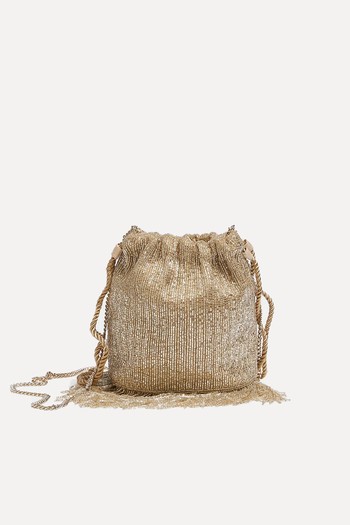 Bucket Bag With Beading & Fringing from Pull & Bear