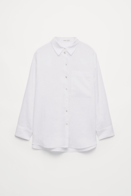 100% Linen Long-Sleeved Shirt from OYSHO