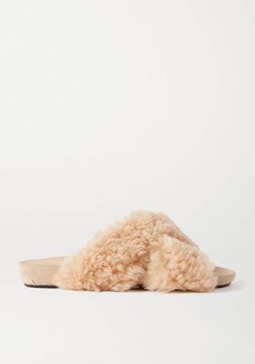 Doris Shearling and Suede Slides  from ATP Atelier