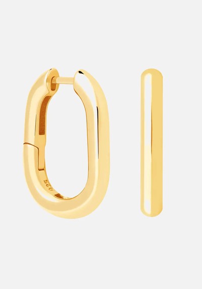 Rectangular Hoops In Gold from Astrid & Miyu 