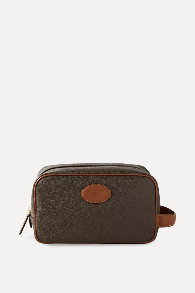Printed Eco Scotchgrain Flat Calf Leather Wash Bag from Mulberry