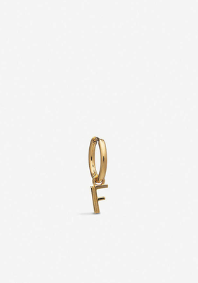 Art Deco F Initial 22ct Gold-Plated Hoop Earring  from Rachel Jackson