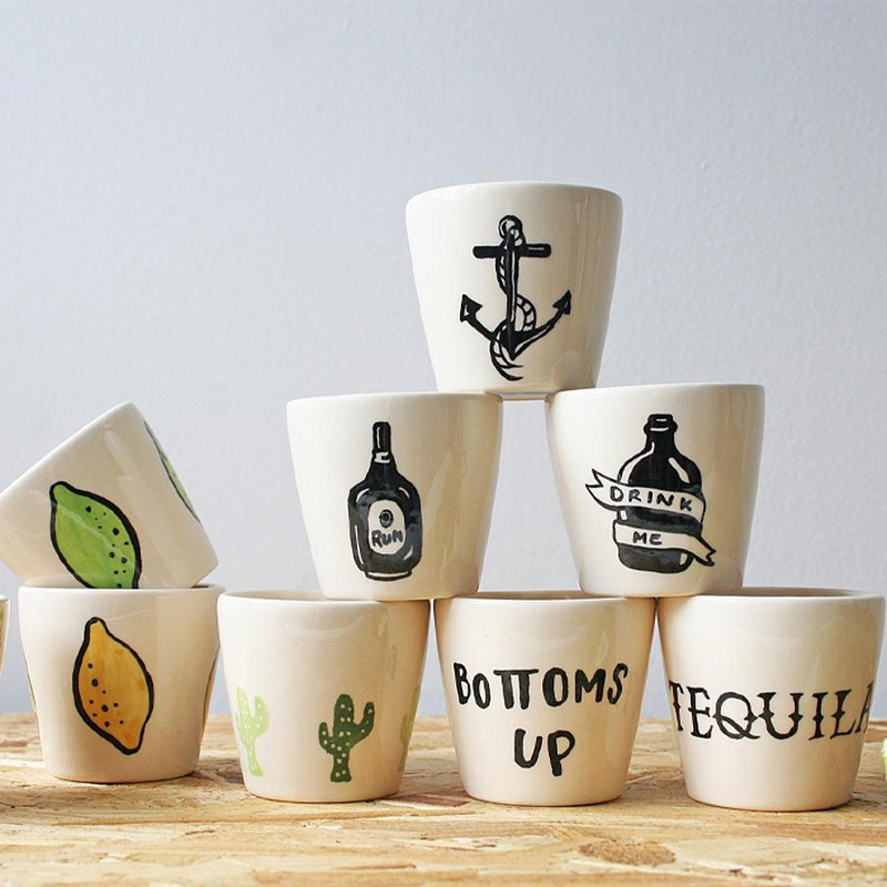 Ceramic Shot Cups from Bear In Mind Design