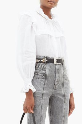 Atedy Ruffled-Trim Linen Blouse from Isabel Marant Étoile