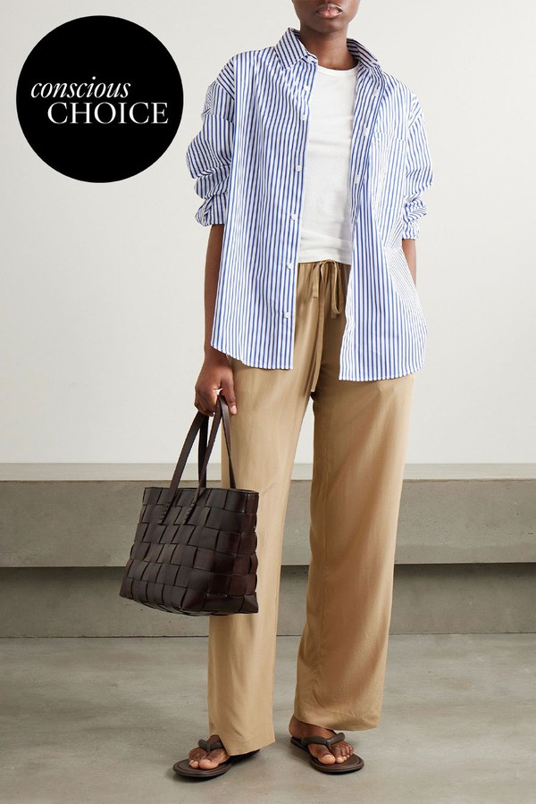 Striped Organic Cotton-Poplin Shirt from MATTEAU