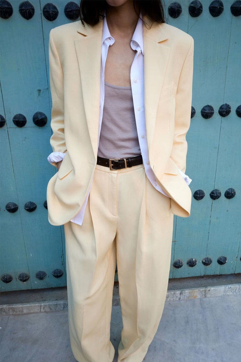 Straight Linen-Blend Trousers