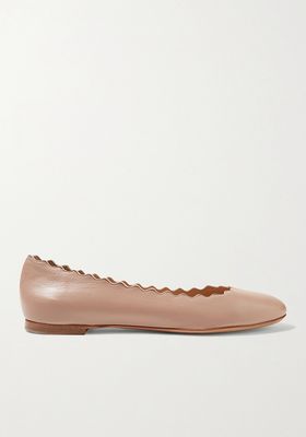 Scalloped Leather Ballet Flats from Chloé