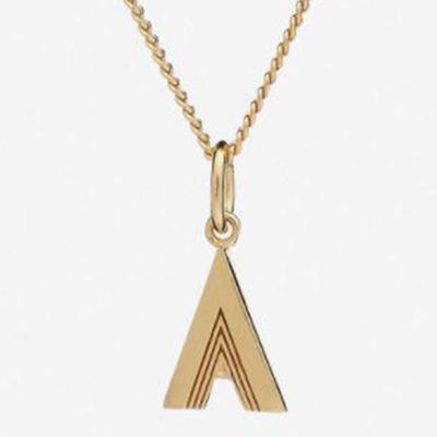Art Deco Initial A 22ct Gold-Plated Sterling Silver Necklace from Rachel Jackson