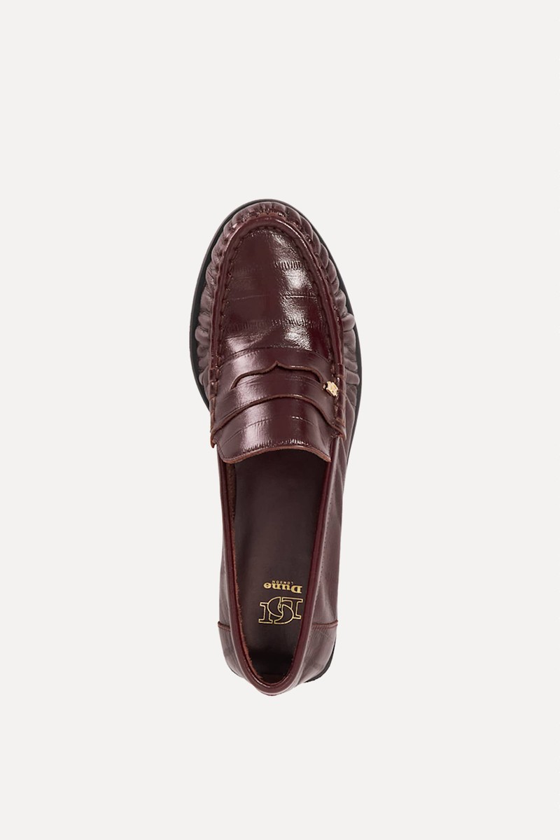Grisella Leather Slip On Ruched Toe Loafers from Dune London