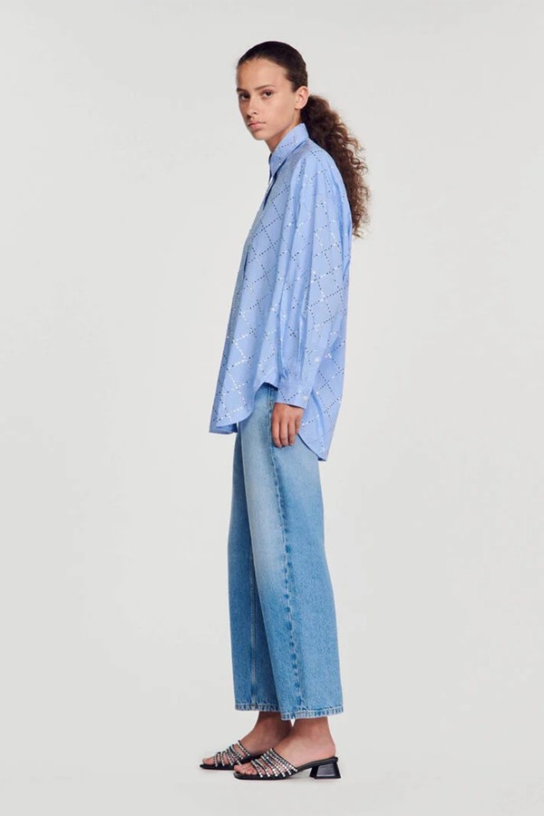 Oversized Shirt With Rhinestones from Sandro