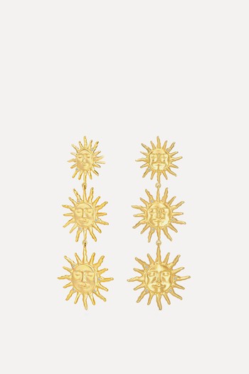 Three Suns Gold Plated Earrings from Polar Jewelry