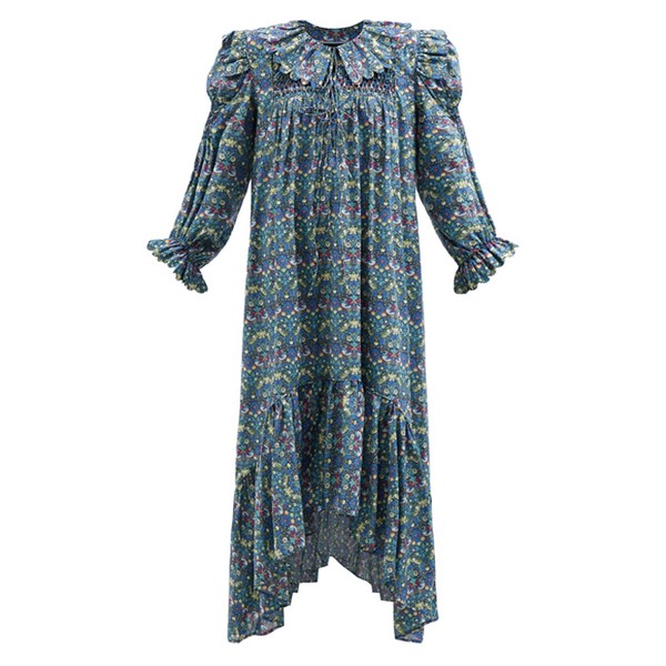 Floral Printed Ruffle Midi Dress from Horror Vacui