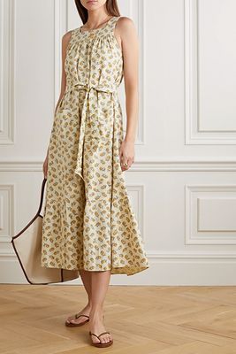 Eve Belted Tiered Floral-print Silk Midi Dress from Dôen