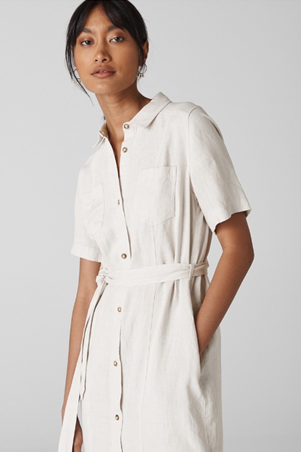 Bella Linen Shirt Dress