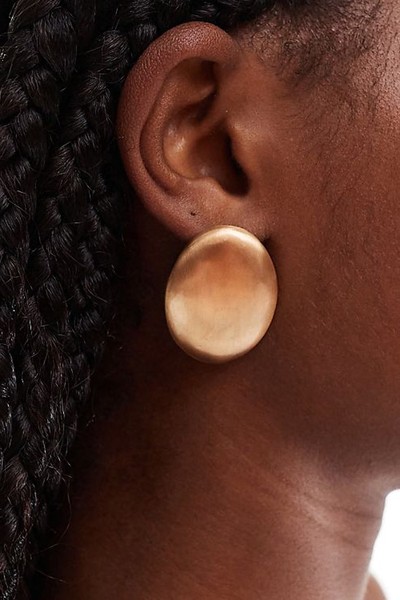 Big Oval Brushed Stud Earrings from Accessorize