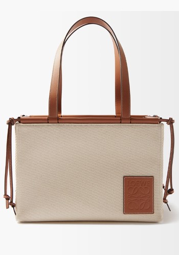 Cushion Small Logo-Patch Canvas Tote from Loewe