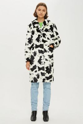 Cow Print Coat  from Topshop 