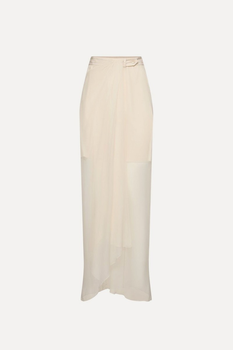 Silk Chiffon Long Skirt from Alberta Ferretti