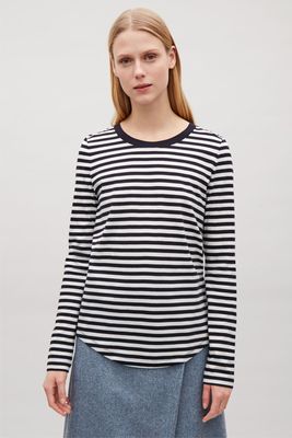 Striped Top With Curved Hem from Cos