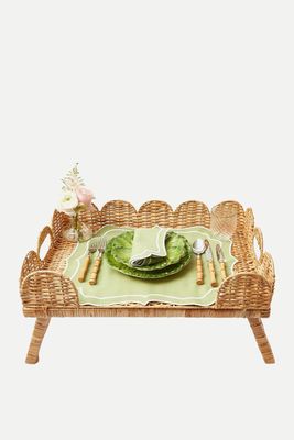 Scalloped Rattan Tray from Mrs. Alice