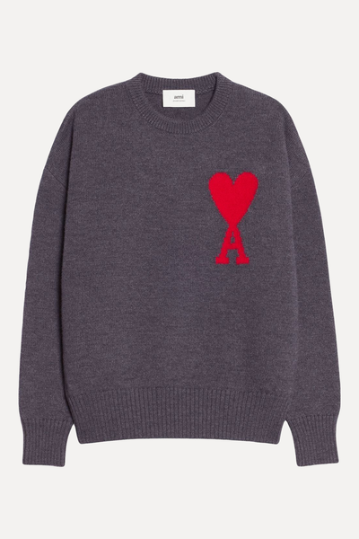 Logo-Intarsia Wool Jumper  from AMI Paris