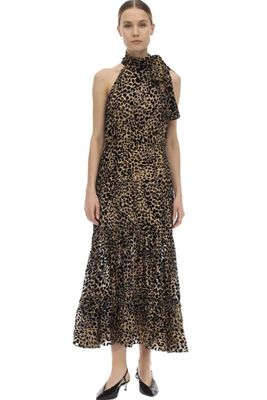 Eleanor Leopard Print Silk Devore Dress from Rixo