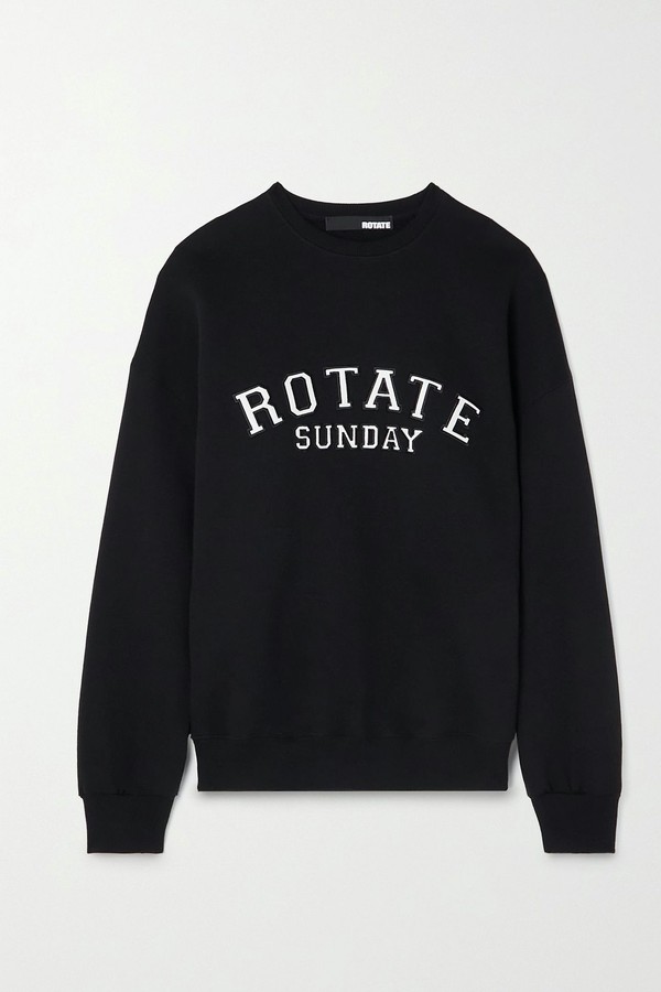 Sunday Oversized Appliquéd Organic Cotton Jersey Sweatshirt from ROTATE Birger Christensen