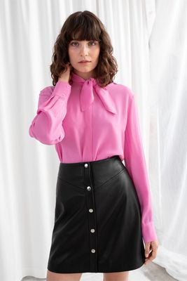 Satin Pussy Bow Blouse