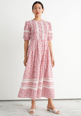 Printed Lace Maxi Dress