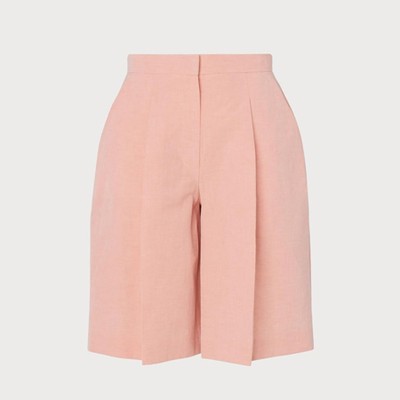 Sweetpea Pink Linen Blend Shorts