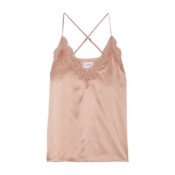 Everly Lace-Trimmed Silk-Charmeuse Camisole from Cami NYC