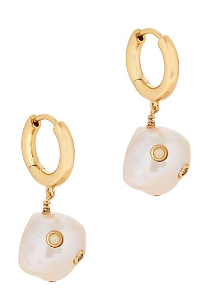 Gertrude Pearl 18kt Gold-Plated Hoop Earrings from Anni Lu