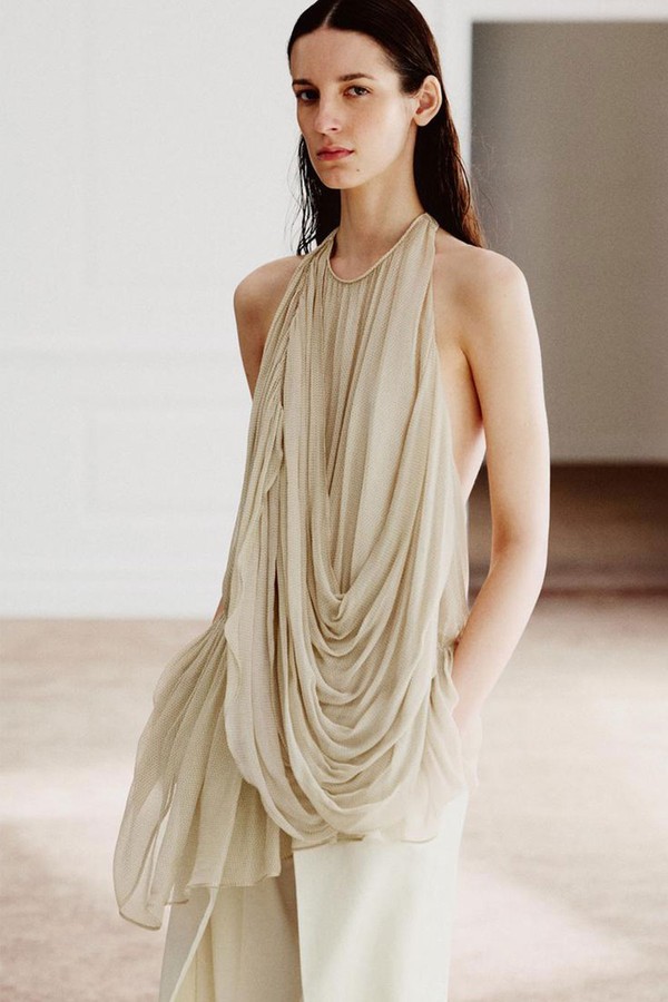 Draped Dot Halter Top