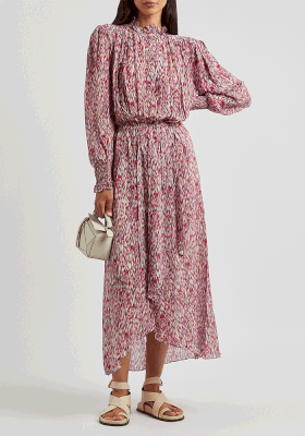 Daloa Pink Printed Chiffon Midi Dress from Isabel Marant Étoile