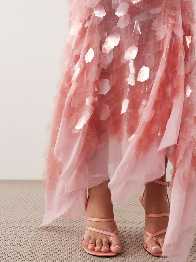 Shard Sequin Square Cut Hem Midi Skirt Co-Ord