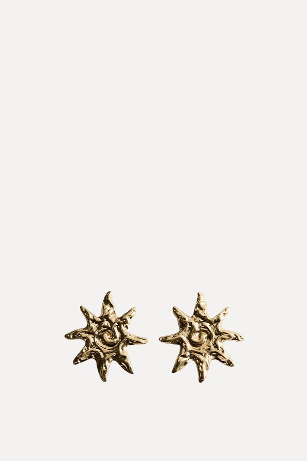 Textured Sun Earrings from Mango