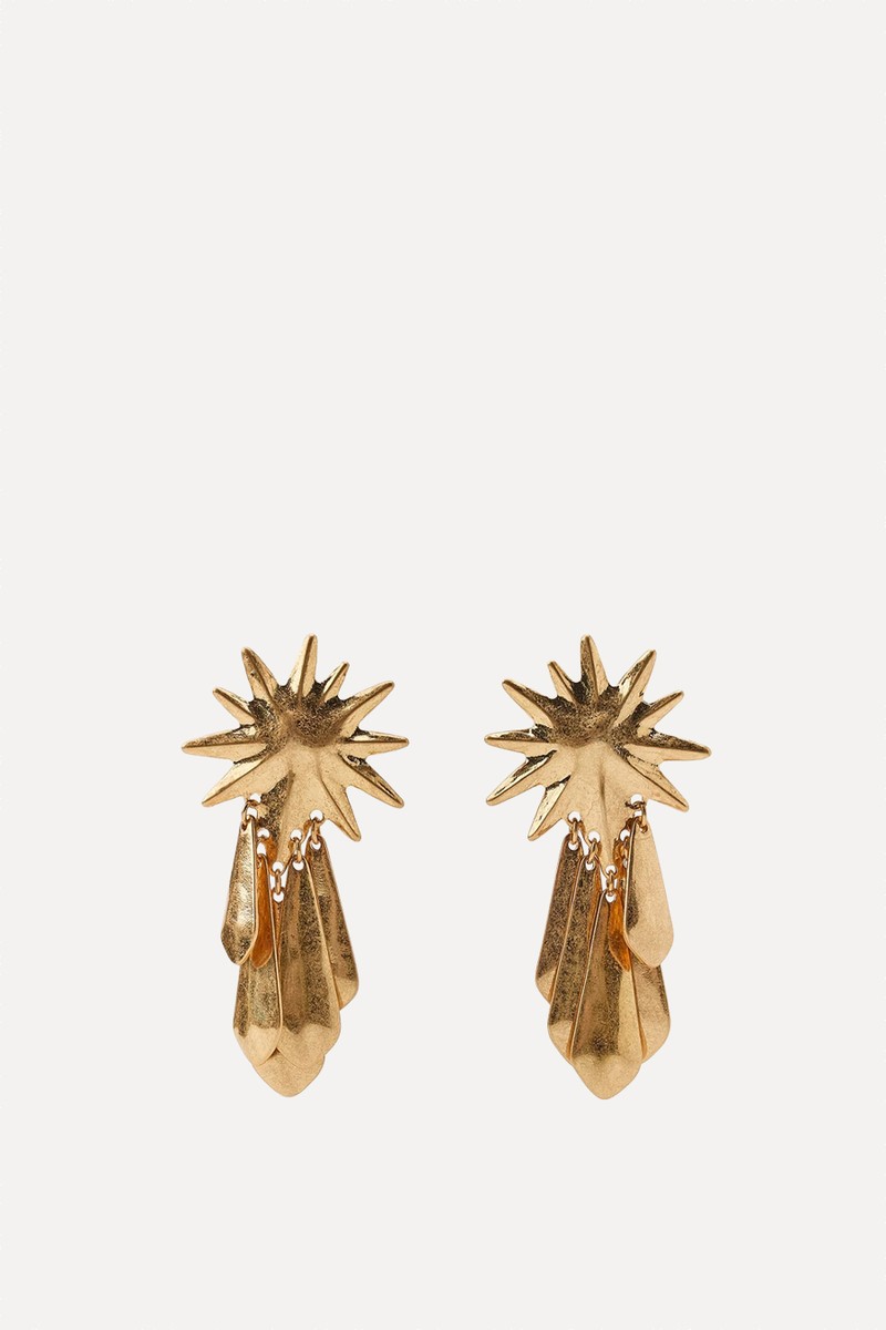 Metal Fringed Sun Earrings from Zara