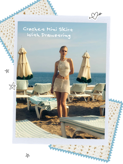 Crochet Mini Skirt With Drawstring from Pull&Bear