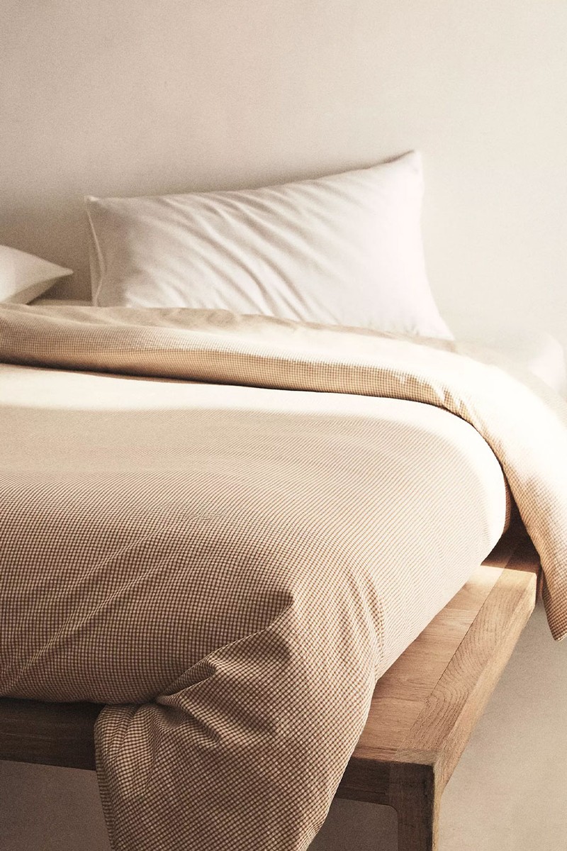 Check Seersucker Cotton Duvet Cover 