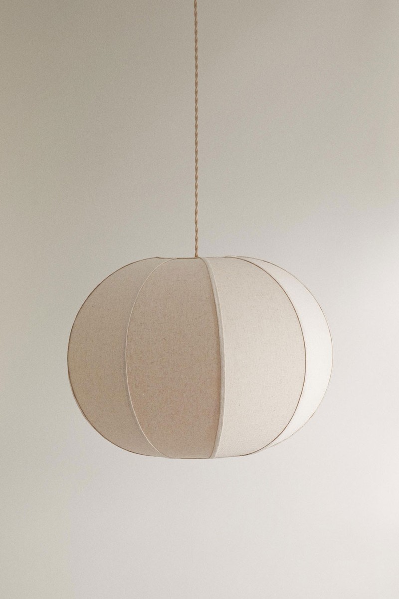 Large Linen Ceiling Lamp