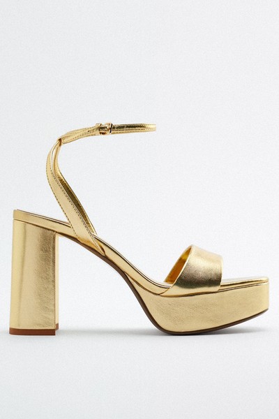 Leather Platform Sandals from Zara