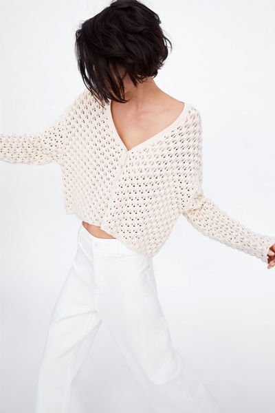 Open Knit Textured Cardigan from Zara