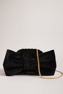 Niasie Velvet Bow Clutch Bag