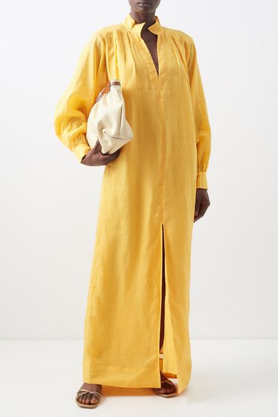 V-Neck Ramie Kaftan Dress from Frame