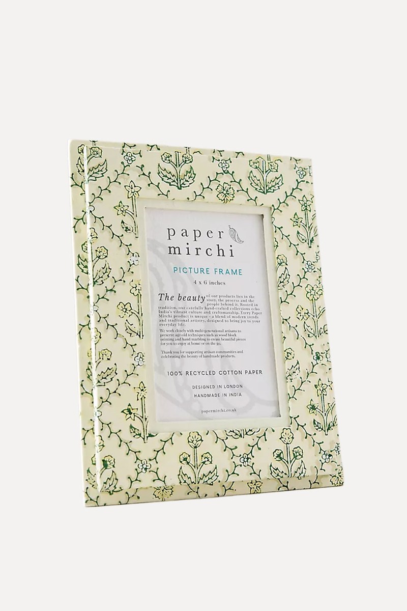 Paper Mirchi Block-Printed Floral Photo Frame from anthropologie