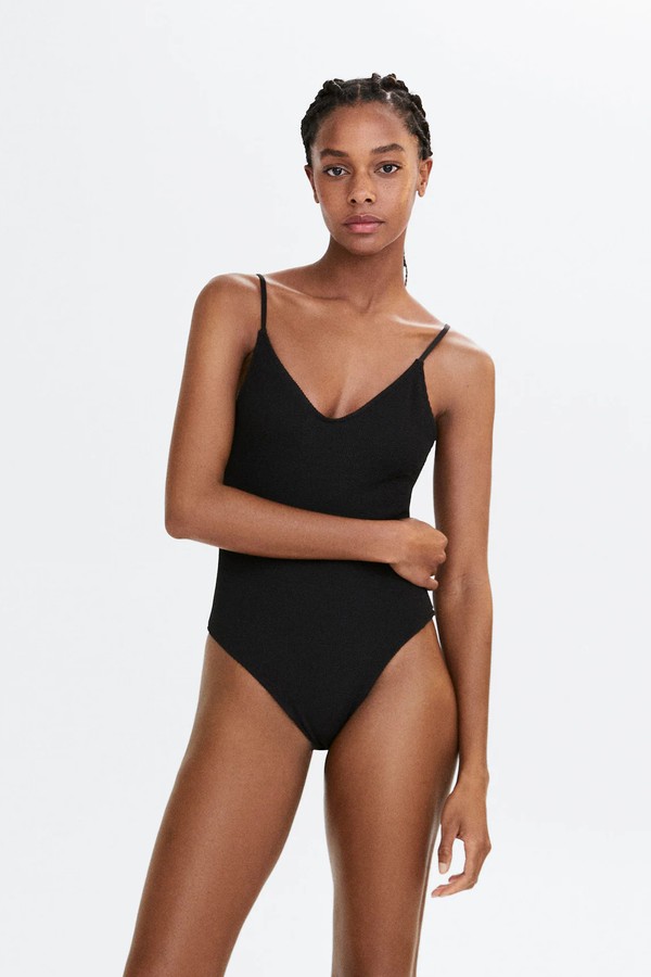 Textured Swimsuit With Adjustable Straps from Mango