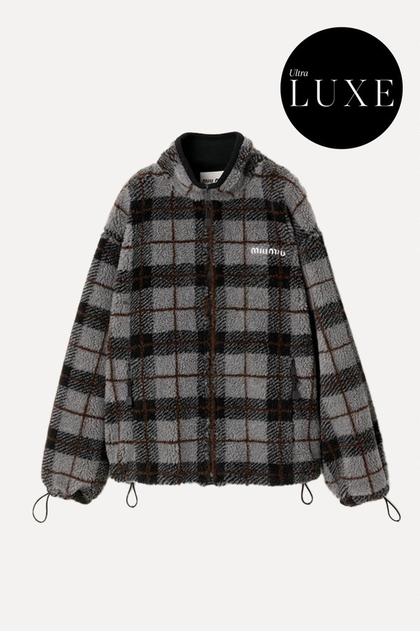 Checked Teddy Jacket from Miu Miu