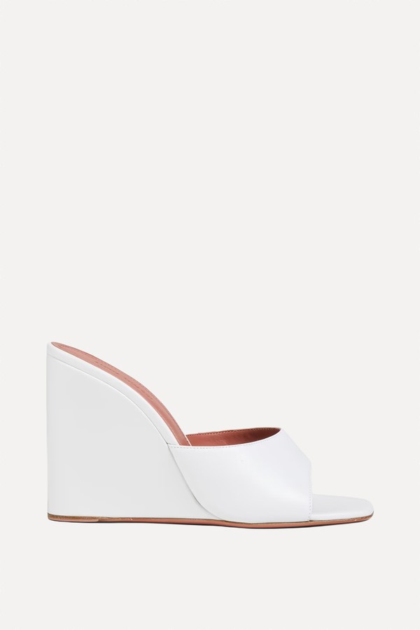 Lupita Leather Wedge Mules from Amina Muaddi