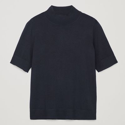 Rib-Detailed Merino Knit Top from COS